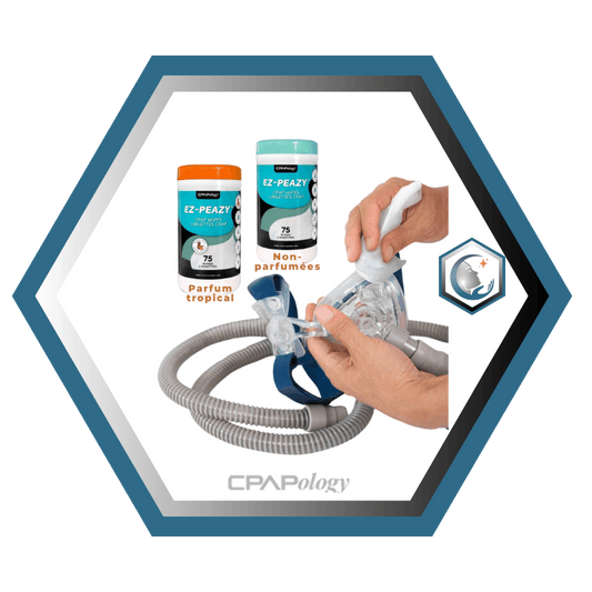 CPAPology | EZ-Peazy | Lingettes nettoyante pour CPAP  | Lot de 5 boîtes de 75 lingettes