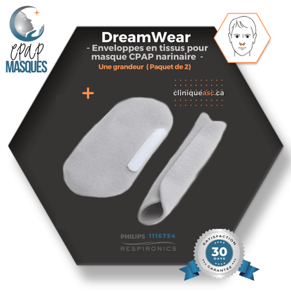 Philips DreamWear Masque CPAP narinaire  | Starter Kit: cadres S-M, courroie de tête avec bras, coussins interchangeable  S-M