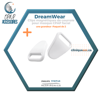 Philips Respironics DreamWear Courroie et Clips magnétiques pour masque CPAP facial