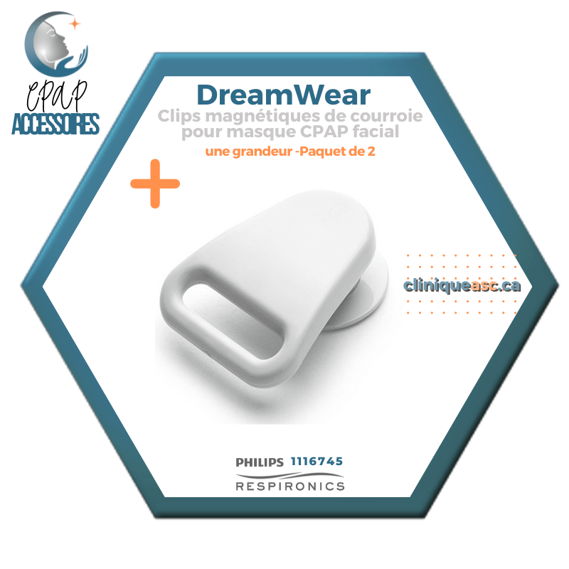 Philips Respironics DreamWear Courroie et Clips magnétiques pour masque CPAP facial