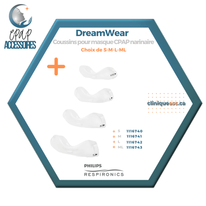 Philips Respironics DreamWear Coussins pour masque CPAP sous-narinaire