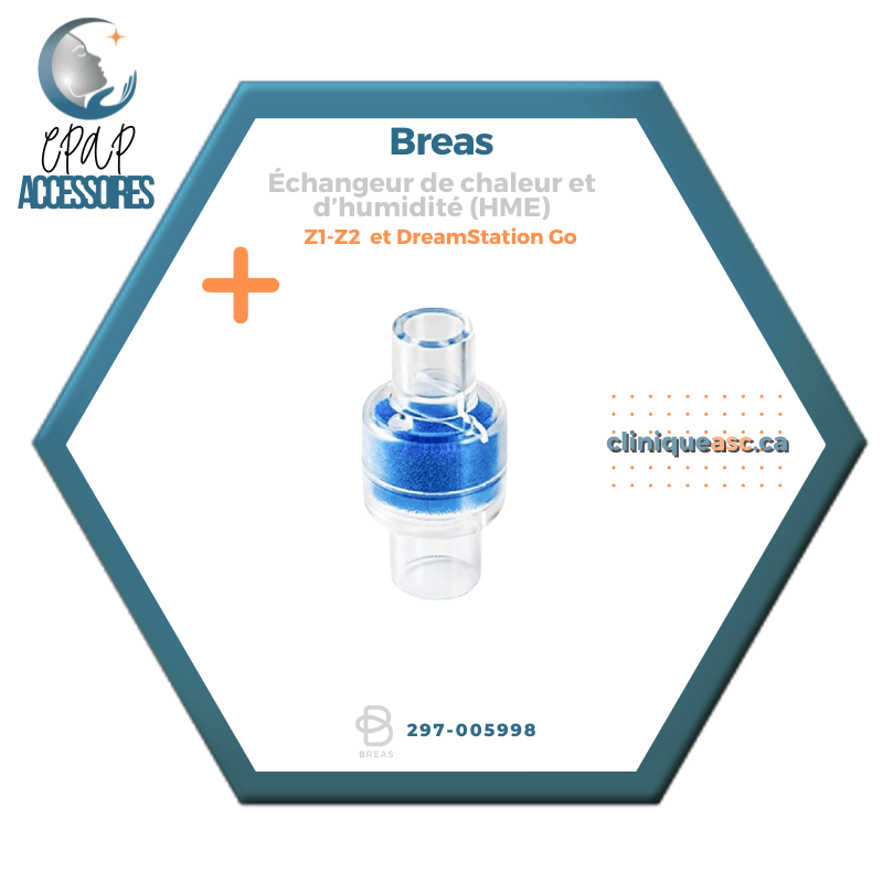 Breas échangeur de chaleur et d’humidité (HME) pour les machines CPAP de voyage | Z1-Z2 et DreamStation Go