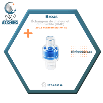 Breas échangeur de chaleur et d’humidité (HME) pour les machines CPAP de voyage | Z1-Z2 et DreamStation Go