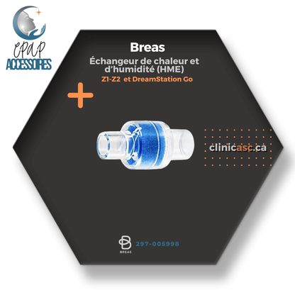 Breas échangeur de chaleur et d’humidité (HME) pour les machines CPAP de voyage | Z1-Z2 et DreamStation Go