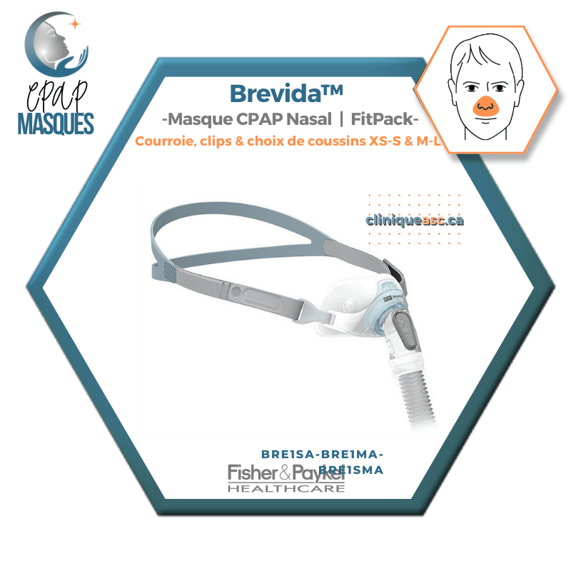 Fisher & Paykel Brevida™ nasal CPAP mask | FitPack: strap, clips &amp; choice of XS-S &amp; ML cushions