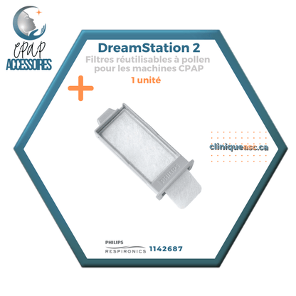 Philips Respironics Filtres réutilisables à pollen pour machine CPAP| DreamStation 2