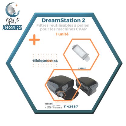 Philips Respironics Filtres réutilisables à pollen pour machine CPAP| DreamStation 2