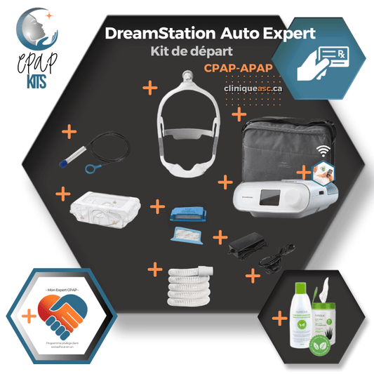 Philips Respironics DreamStation Auto Expert | Kit : appareil, masque et accessoires de nettoyage