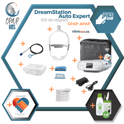 Philips Respironics DreamStation Auto Expert | Kit : appareil, masque et accessoires de nettoyage