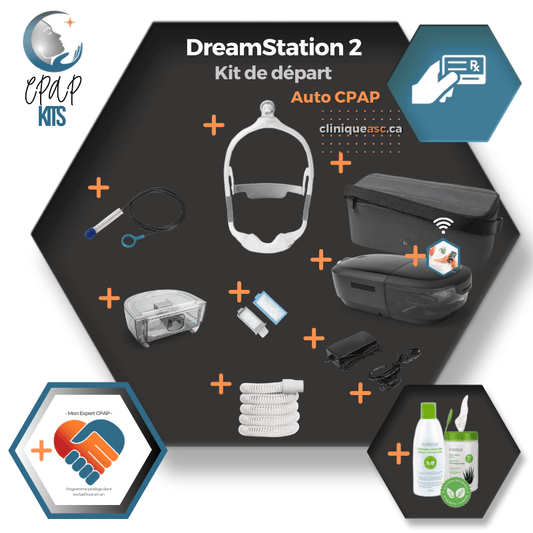 Philips Respironics Dreamstation 2 Auto-CPAP | Kit : appareil, masque et accessoires de nettoyage