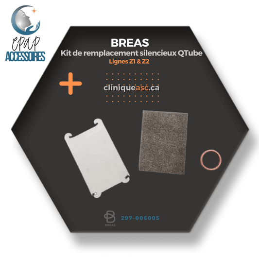 Breas Kit de remplacement de silencieux QTube Inline pour CPAP | Lignes Z1 & Z2