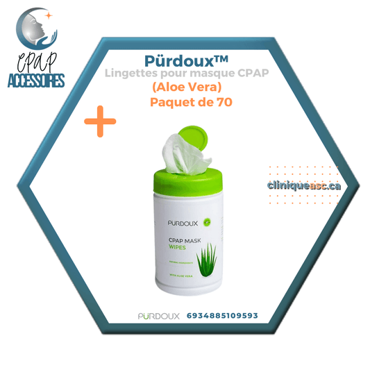 Pürdoux™ | Lingettes nettoyante pour masque CPAP | Aloe Vera | Paquet 70