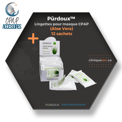 Pürdoux™ Lingettes pour masque de voyage CPAP  | 12 sachets