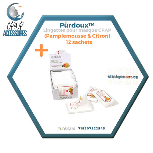 Pürdoux™ | Lingettes nettoyantes CPAP de voyage  | 12 sachets individuels