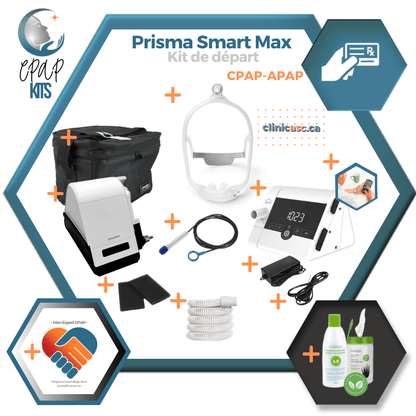 Prisma Smart Max | Starter kit: Device, filters, mask, tube, modem, bluetooth, carrying bag and cleaning accessories