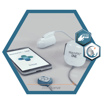 Test d'apnée du sommeil à domicile WatchPAT®️ ONE | Polygraphie cardio-respiratoire du sommeil (PCRS) de type PAT