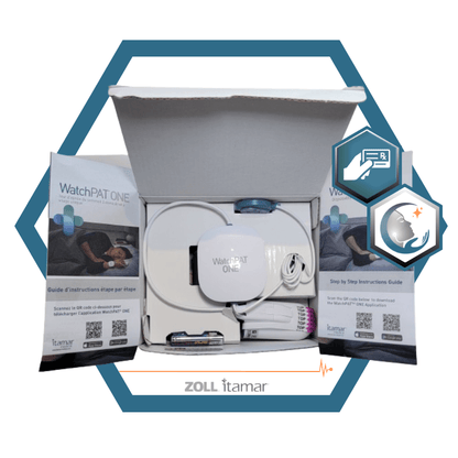 Test d'apnée du sommeil à domicile WatchPAT®️ ONE | Polygraphie cardio-respiratoire du sommeil (PCRS) de type PAT