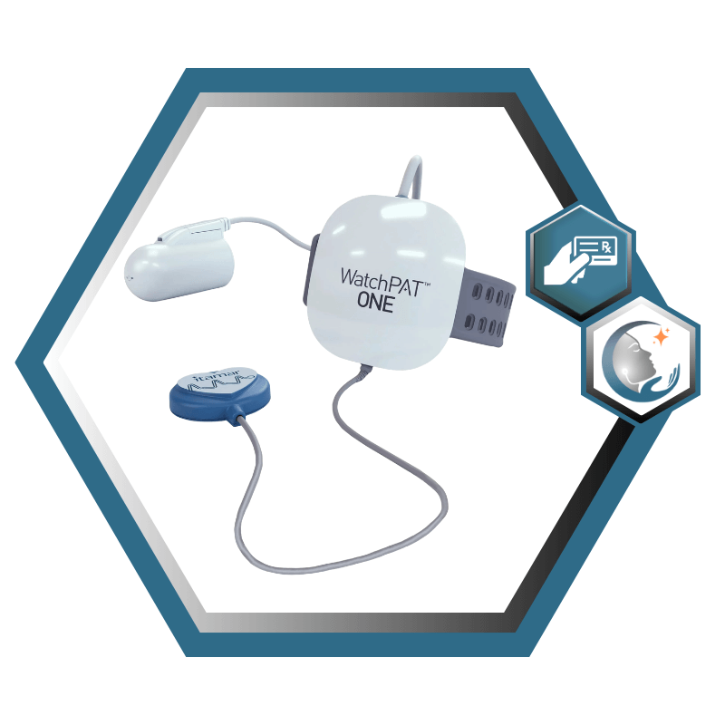 Test d'apnée du sommeil à domicile WatchPAT®️ ONE | Polygraphie cardio-respiratoire du sommeil (PCRS) de type PAT