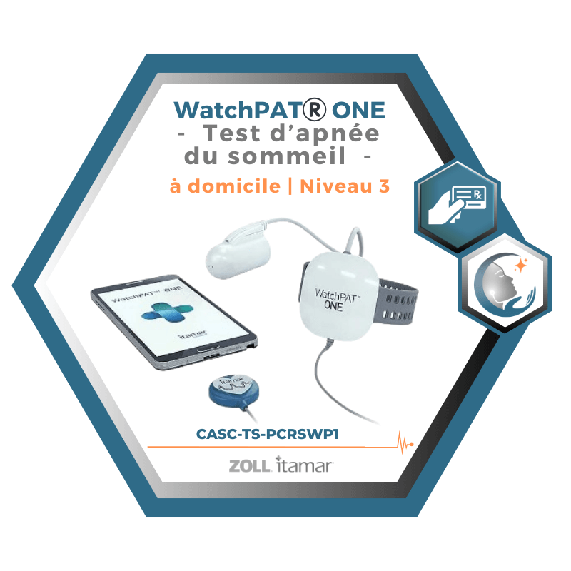 Test d'apnée du sommeil à domicile WatchPAT®️ ONE | Polygraphie cardio-respiratoire du sommeil (PCRS) de type PAT