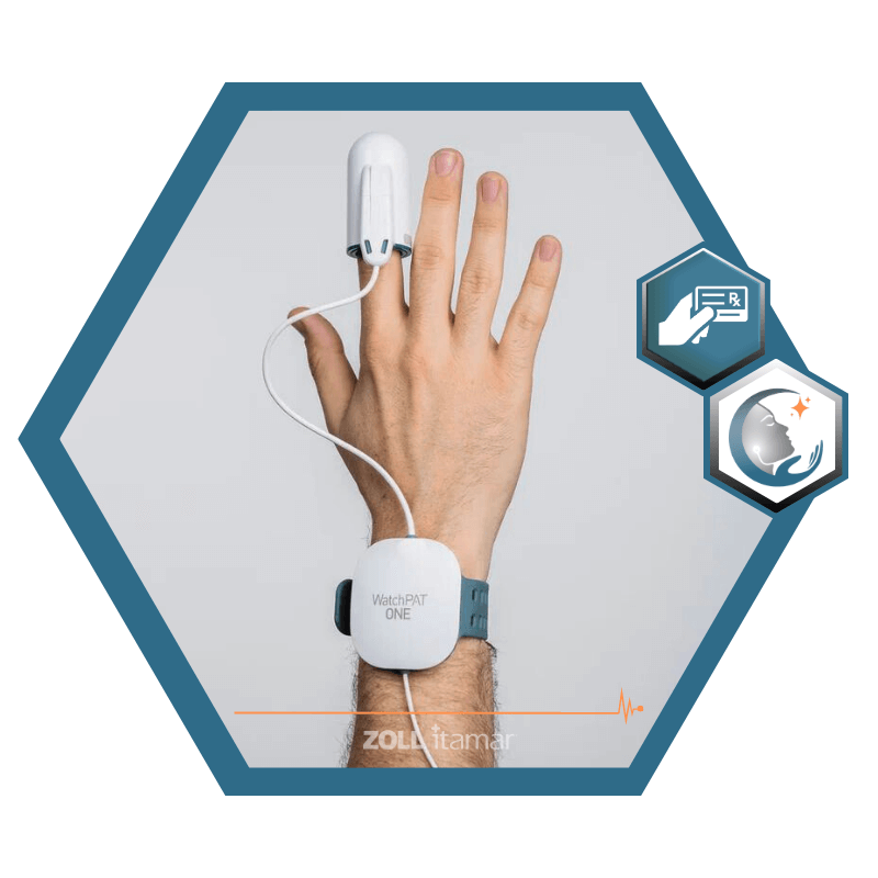 Test d'apnée du sommeil à domicile WatchPAT®️ ONE | Polygraphie cardio-respiratoire du sommeil (PCRS) de type PAT