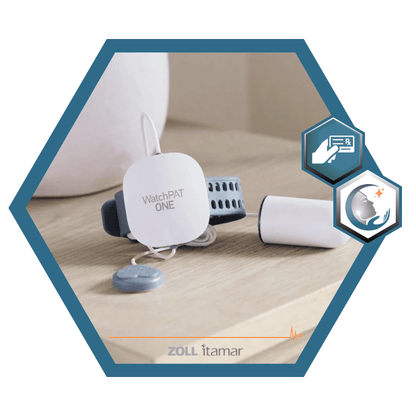 Test d'apnée du sommeil à domicile WatchPAT®️ ONE | Polygraphie cardio-respiratoire du sommeil (PCRS) de type PAT