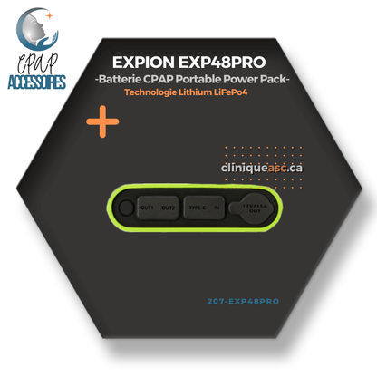 EXPION EXP48PRO Portable CPAP Battery Power Pack | Lithium LiFePo4 technology