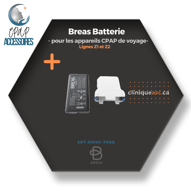 Breas Batterie à durée de vie prolongée pour les appareils CPAP de voyage | Lignes Z1 et Z2