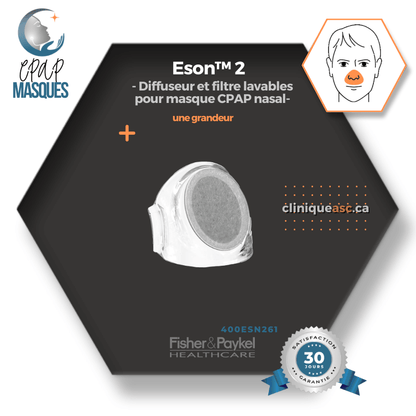 Fisher &amp; Paykel Eson™ 2 Nasal CPAP Mask | FitPack: strap paired with choice of SML cushions & clips