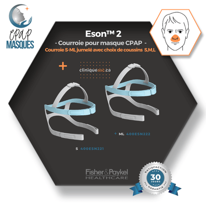 Fisher &amp; Paykel Eson™ 2 Nasal CPAP Mask | FitPack: strap paired with choice of SML cushions & clips
