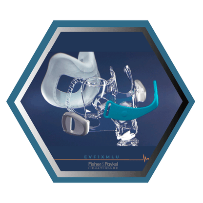 Fisher & Paykel | Evora™ | Masque Facial CPAP | FitPack Modèle U: Courroie, cadre,attaches, coussins XS,SM,L tube & raccord -EVF1XMLU