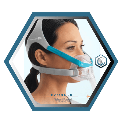 Fisher & Paykel | Evora™ | Masque Facial CPAP | FitPack Modèle U: Courroie, cadre,attaches, coussins XS,SM,L tube & raccord -EVF1XMLU