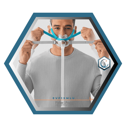 Fisher & Paykel | Evora™ | Masque Facial CPAP | FitPack Modèle U: Courroie, cadre,attaches, coussins XS,SM,L tube & raccord -EVF1XMLU