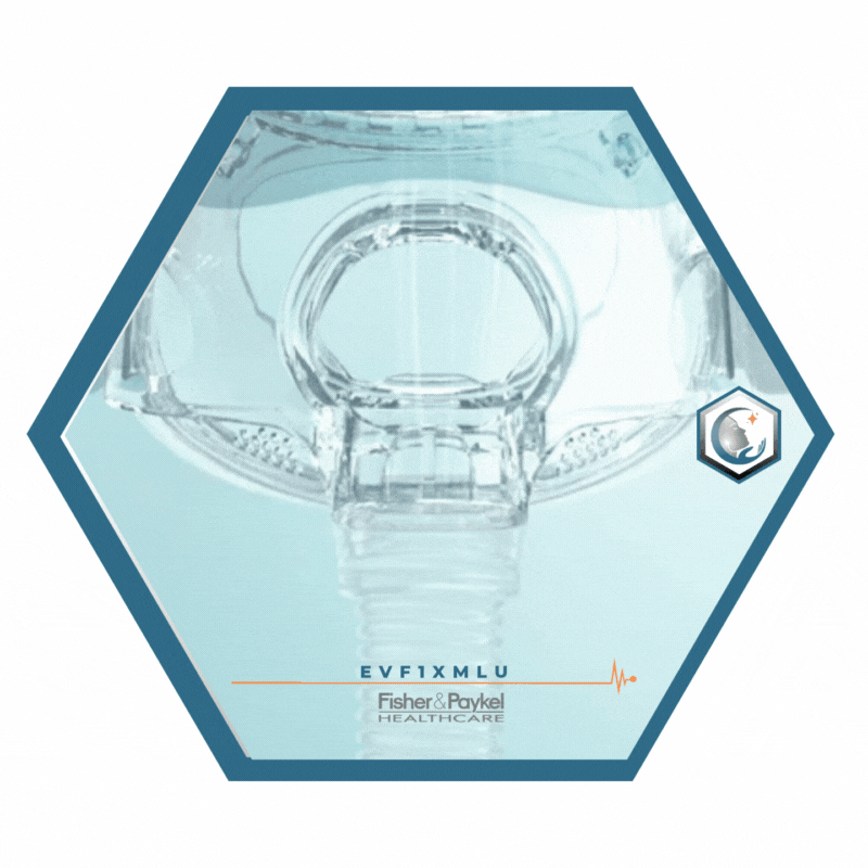 Fisher & Paykel | Evora™ | Masque Facial CPAP | FitPack Modèle U: Courroie, cadre,attaches, coussins XS,SM,L tube & raccord -EVF1XMLU
