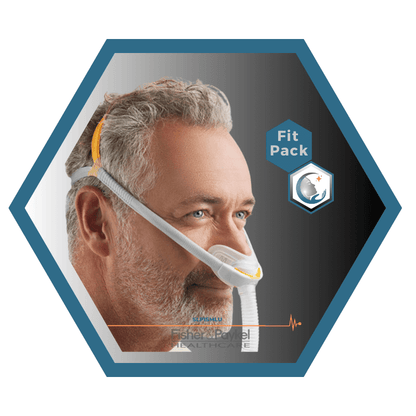 Fisher & Paykel | SOLO™ | Masque CPAP narinaire | FitPack: courroie, tube & coussins interchangeables S,M,L