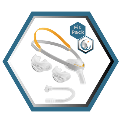 Fisher & Paykel | SOLO™ | Masque CPAP narinaire | FitPack: courroie, tube & coussins interchangeables S,M,L