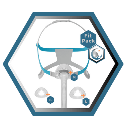 Fisher & Paykel | Nova™| Masque CPAP Nasal | FitPack: courroie, tube & coussins interchangeables S,M,L