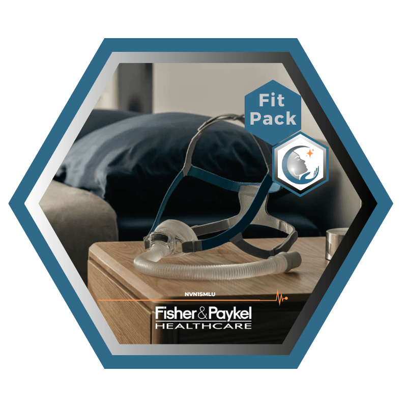 Fisher & Paykel | Nova™| Masque CPAP Nasal | FitPack: courroie, tube & coussins interchangeables S,M,L