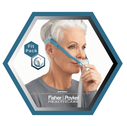 Fisher & Paykel | Nova Micro™ | Nasal Pillow CPAP Mask | FitPack: Strap, Tube &amp; Interchangeable Cushions S, M, L-NVP1SMLU