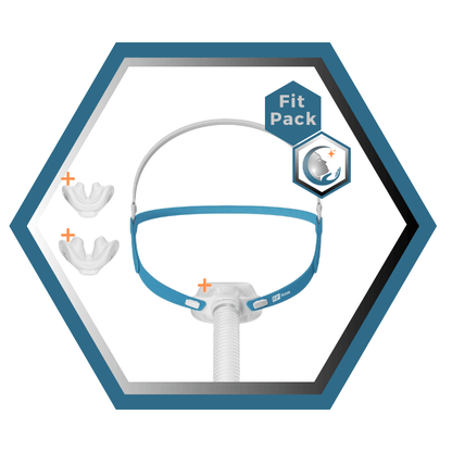 Fisher & Paykel | Nova Micro™ | Nasal Pillow CPAP Mask | FitPack: Strap, Tube &amp; Interchangeable Cushions S, M, L-NVP1SMLU