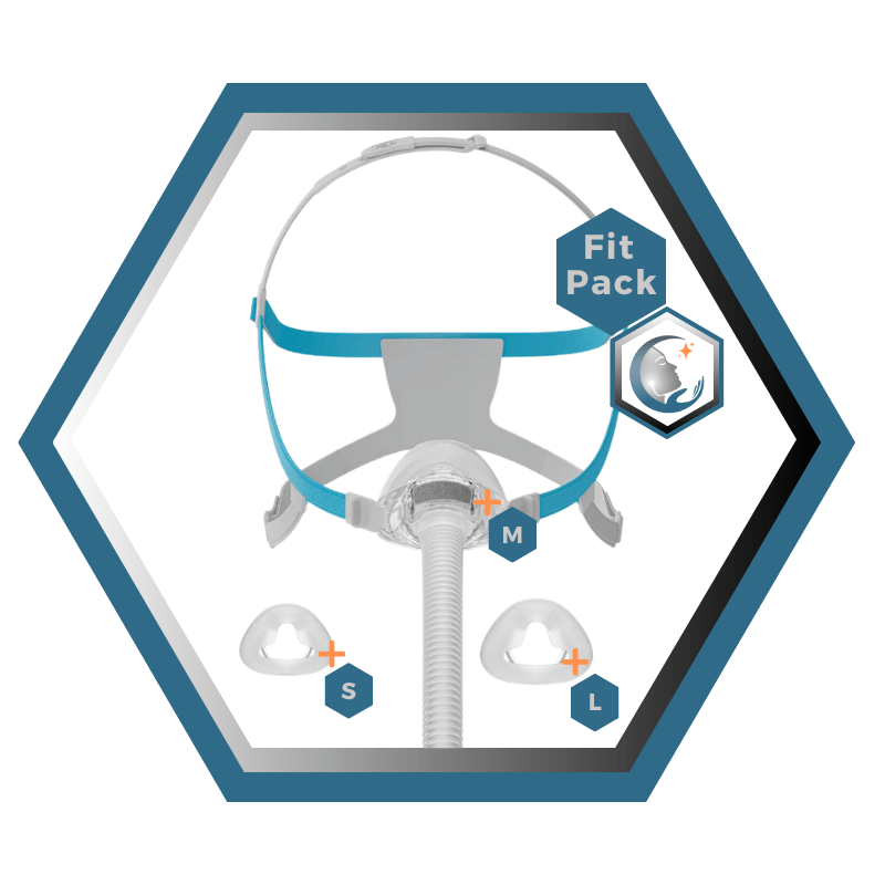 Fisher & Paykel | Nova Micro™ | Masque CPAP Nasal | FitPack: courroie, tube & coussins interchangeables S,M,L-NVN1SMLU