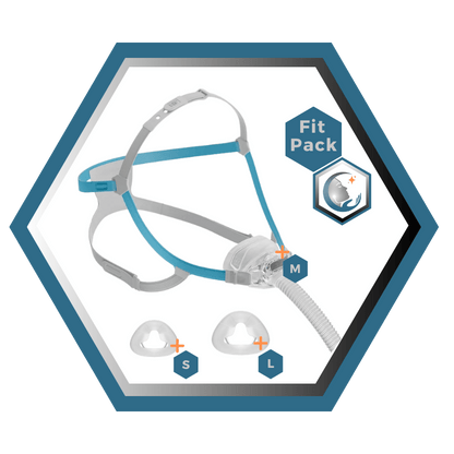 Fisher & Paykel | Nova Micro™ | Masque CPAP Nasal | FitPack: courroie, tube & coussins interchangeables S,M,L-NVN1SMLU