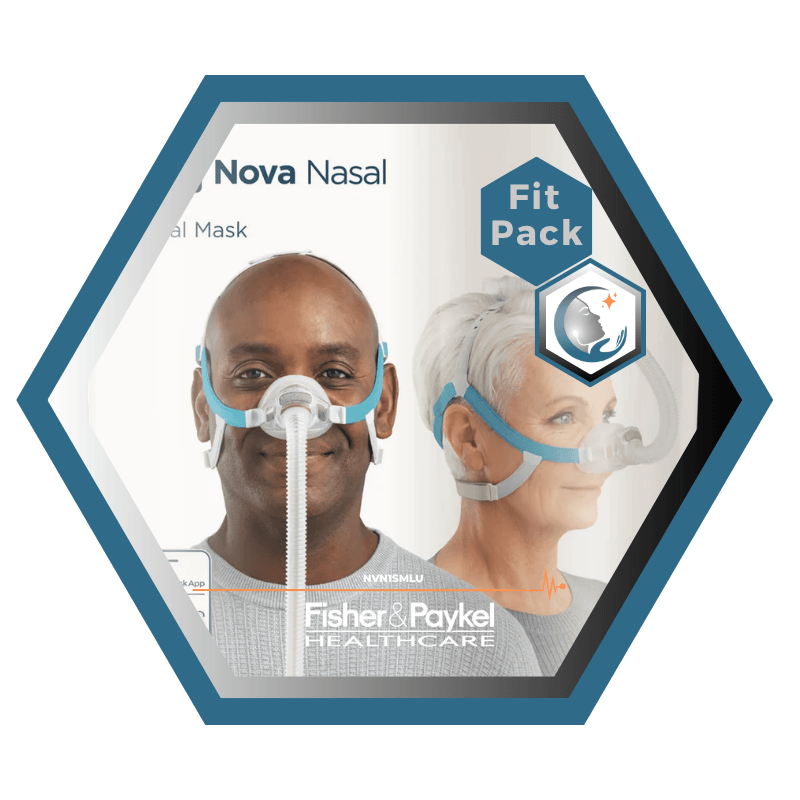 Fisher & Paykel | Nova Micro™ | Masque CPAP Nasal | FitPack: courroie, tube & coussins interchangeables S,M,L-NVN1SMLU