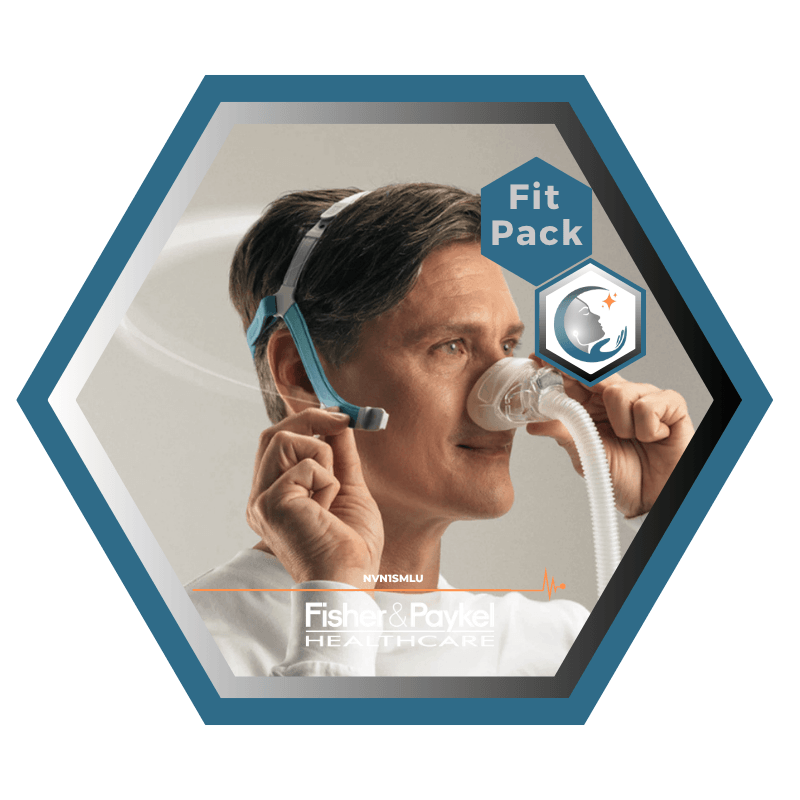 Fisher & Paykel | Nova Micro™ | Masque CPAP Nasal | FitPack: courroie, tube & coussins interchangeables S,M,L-NVN1SMLU