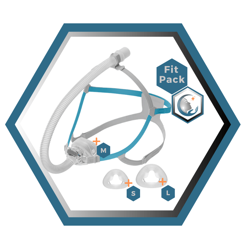Fisher & Paykel | Nova Micro™ | Masque CPAP Nasal | FitPack: courroie, tube & coussins interchangeables S,M,L-NVN1SMLU