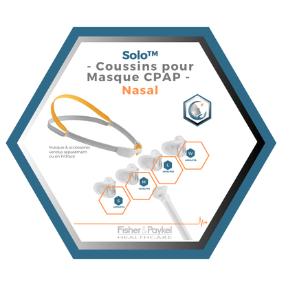 Fisher & Paykel | SOLO™ | Coussins pour Masque CPAP nasal | S,M,L,W