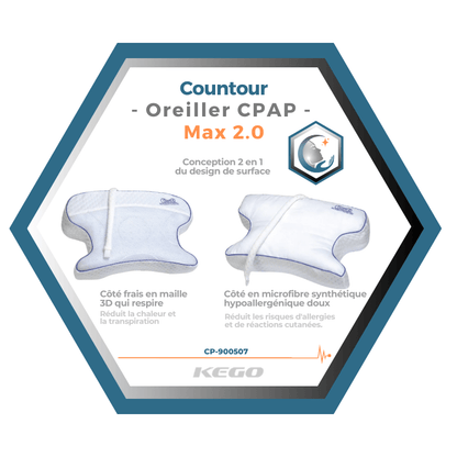 Kego | Contour | Oreiller CPAP | Max 2.0 CP-900507