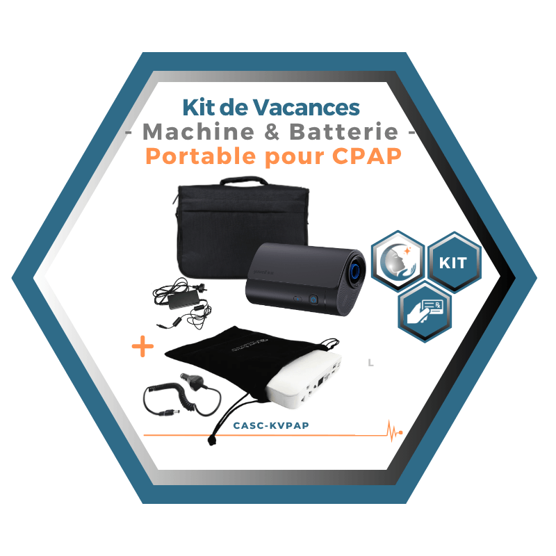 Kit de Vacances Prêt-à-Partir | Machine & Batterie Portable pour CPAP