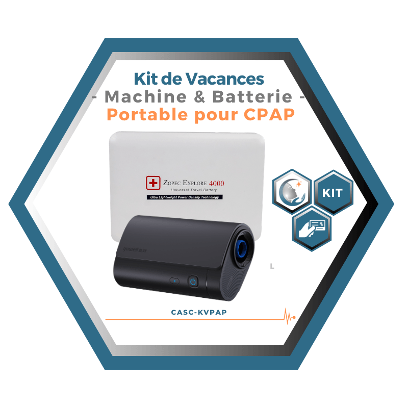 Kit de Vacances Prêt-à-Partir | Machine & Batterie Portable pour CPAP