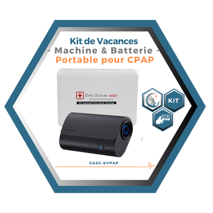 Kit de Vacances Prêt-à-Partir | Machine & Batterie Portable pour CPAP