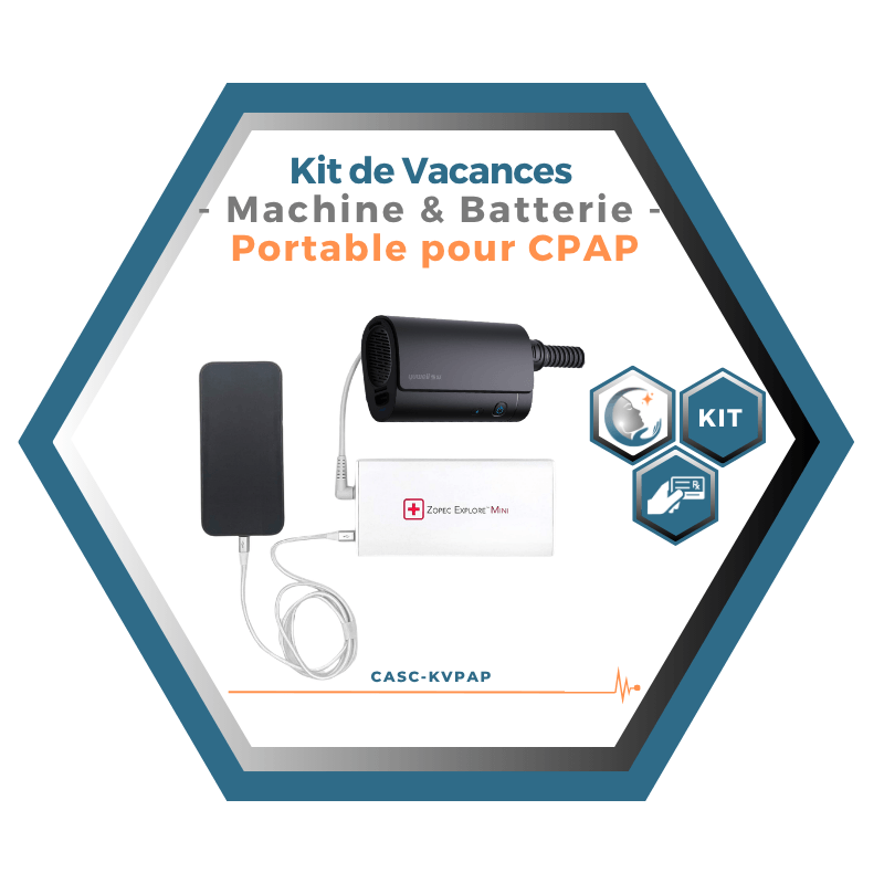 Kit de Vacances Prêt-à-Partir | Machine & Batterie Portable pour CPAP